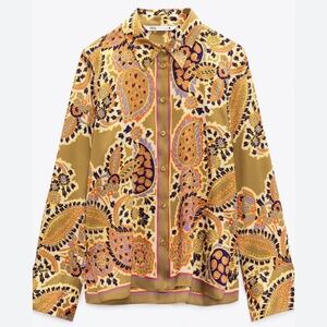 ZARA Multicolour Paisley Print Blouse Size M